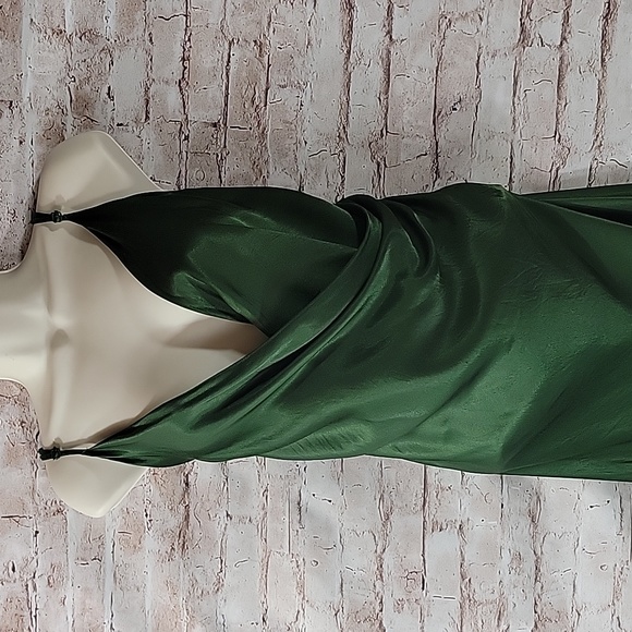 Zara Emerald Green Satin Dress Size XXL - Picture 5 of 13